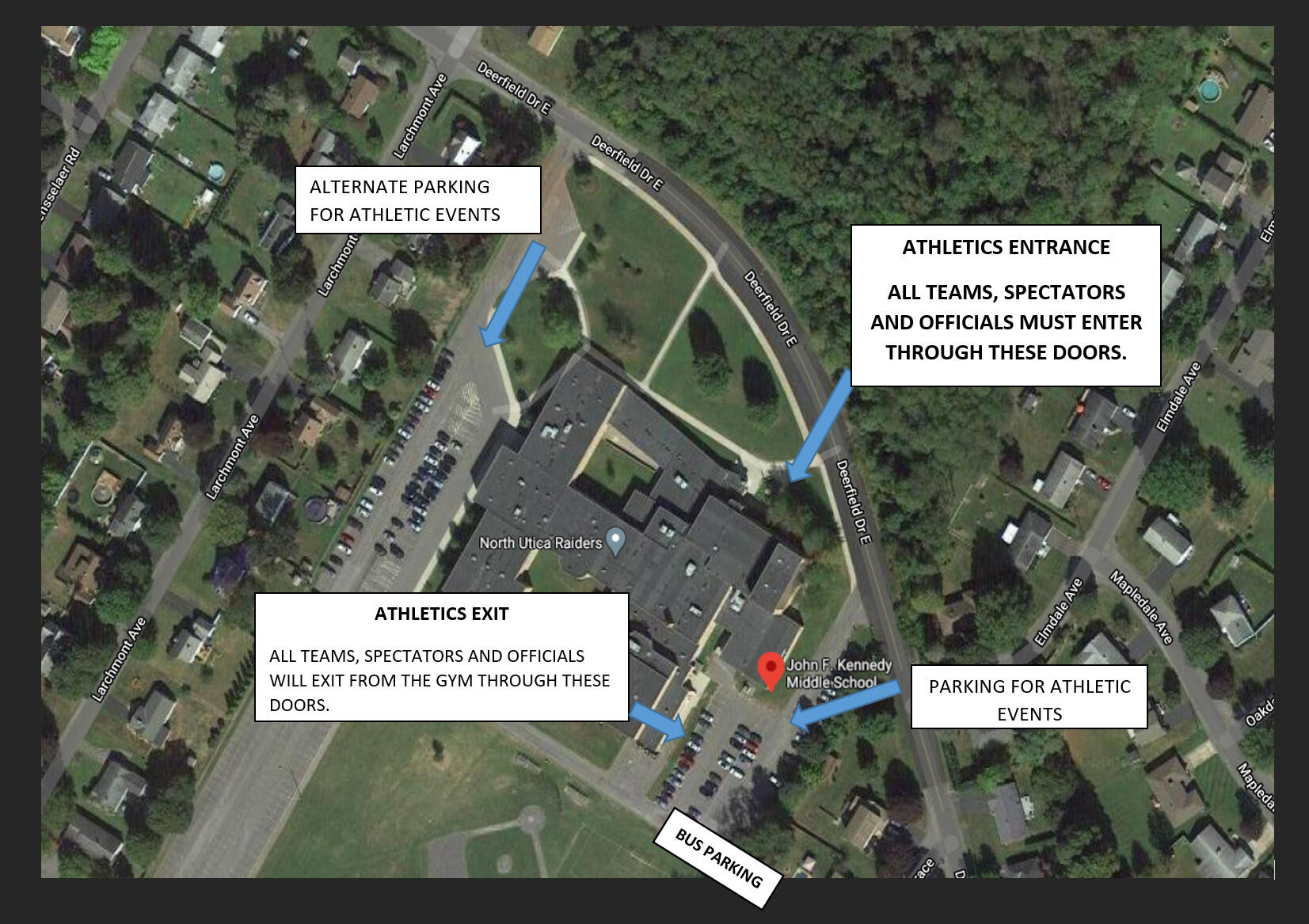 Mapa wizualna parkingu przy Gimnazjum JFK