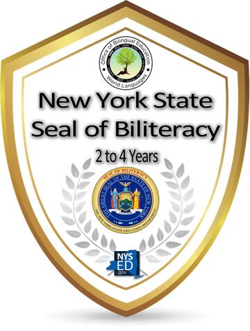 Odznaka NYS Seal of Biliteracy dla 2-4 latków